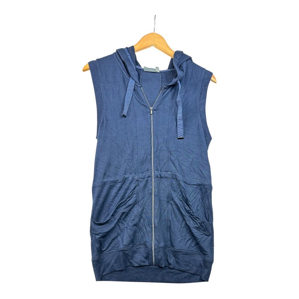 Athleta Hooded Lotus Full Zip Vest‎ size XXS Blue